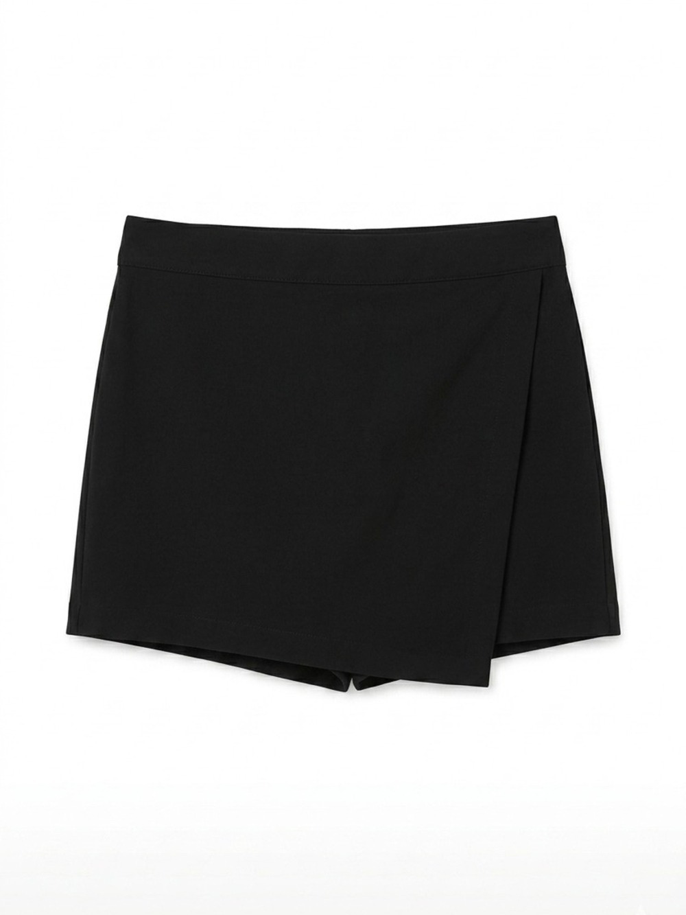 Frank & Oak Black Asymmetrical Skort with Built-In Shorts NWT Size Large